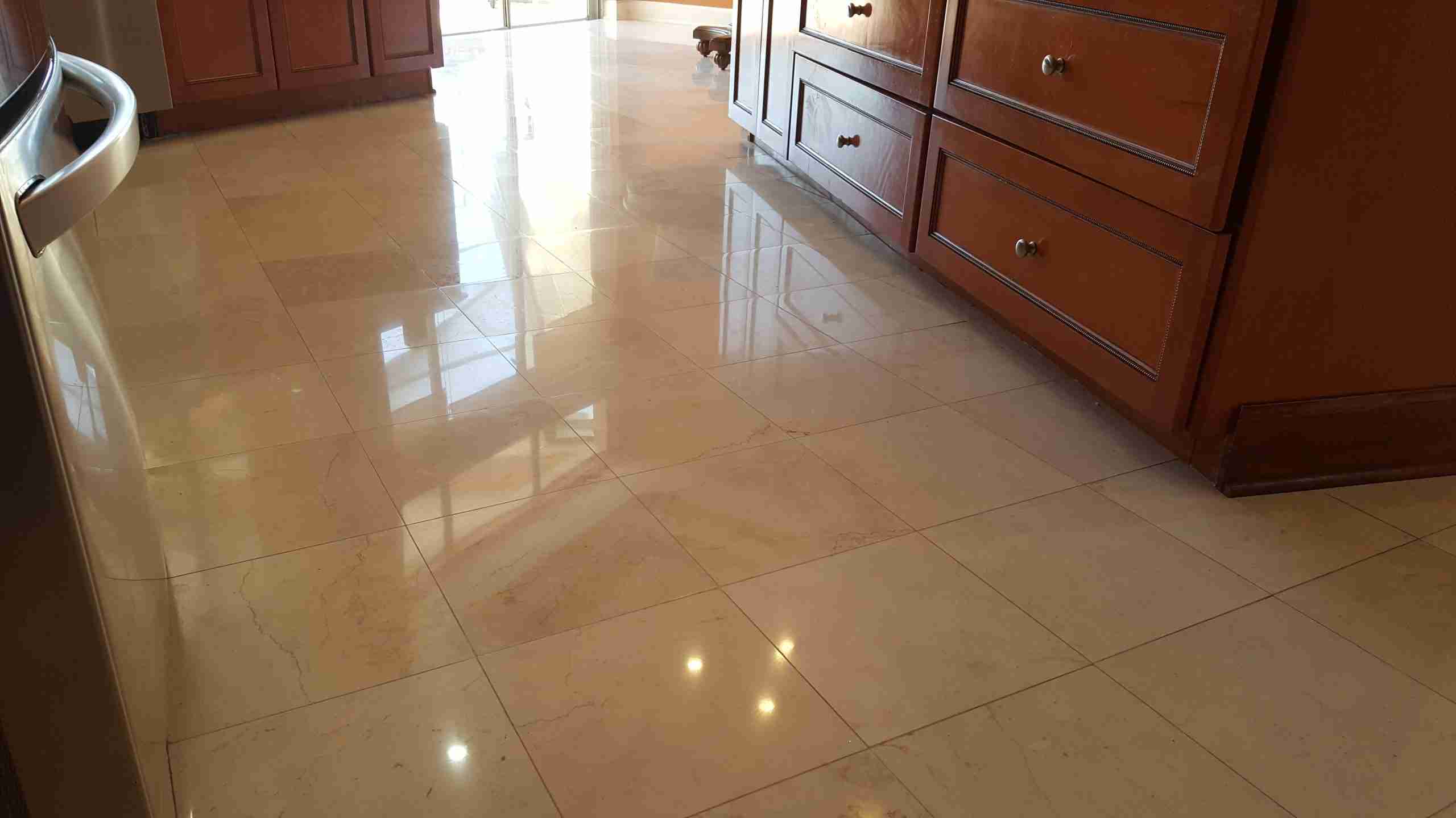 Cleaned and Polished Limestone Floors by Bay Shore Cleaning & Restoration Bay Shore Cleaning & Restoration