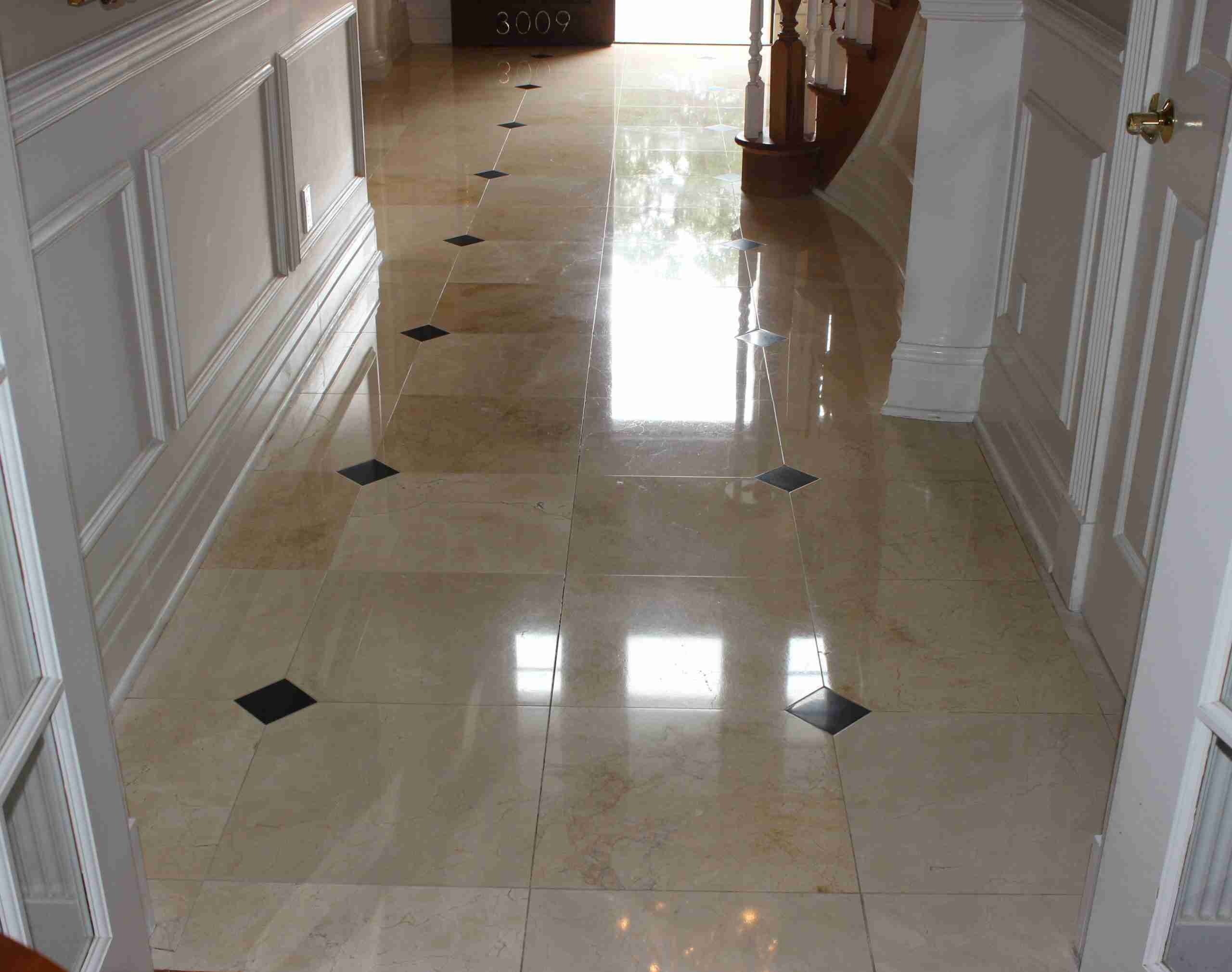 Cleaned and Polished Limestone Floors by Bay Shore Cleaning & Restoration Bay Shore Cleaning & Restoration